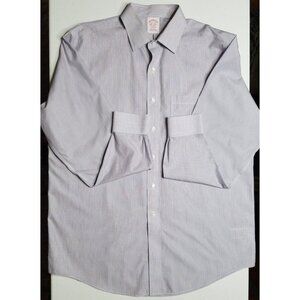 Brooks Brothers Madison Long Sleeve Button Up Blue Striped Shirt Men's 16.5 - 36